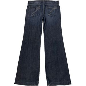 7 For All Mankind Dojo Chain 30X33 Long Flare Stretch Blue Jeans